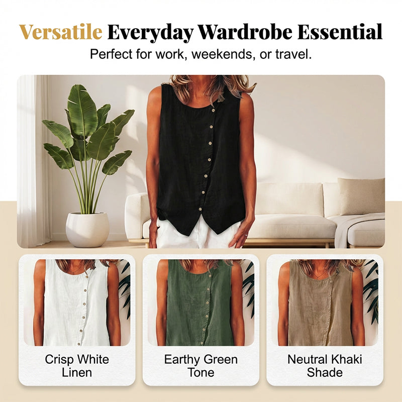 🌸 50% OFF NOW! 🌸Summer Loose Fit Button-Up Tunic Vest
