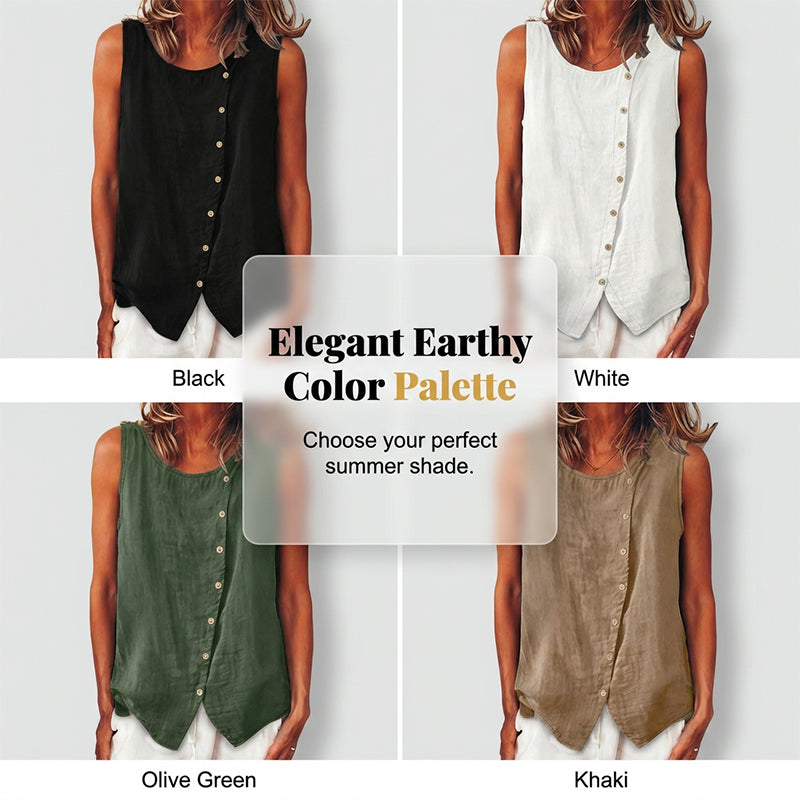 🌸 50% OFF NOW! 🌸Summer Loose Fit Button-Up Tunic Vest