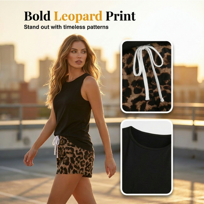 👕50% OFF! ✨ Women's Tank Top & Leopard Shorts Set – Casual, Bold, Stylish 🐆