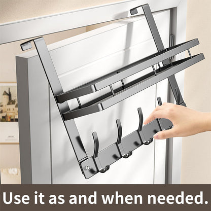 ✨ Over-Door Hooks & Storage Basket – Heavy-Duty Carbon Steel Holds 50 lbs, Tool-Free Snap-On Installation & Detachable Basket – Space-Saving Organizer for Towels, Coats & Bags 🧺
