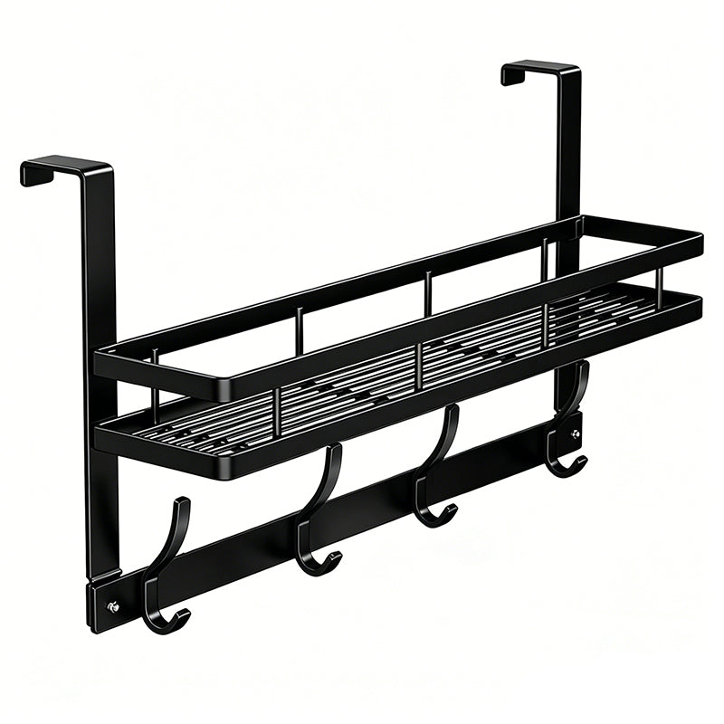 ✨ Over-Door Hooks & Storage Basket – Heavy-Duty Carbon Steel Holds 50 lbs, Tool-Free Snap-On Installation & Detachable Basket – Space-Saving Organizer for Towels, Coats & Bags 🧺
