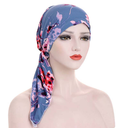 👒 50% OFF! ✨ Women's Floral Print Pre-Tied Head Scarf Turban – Soft, Elastic, Versatile 🌸