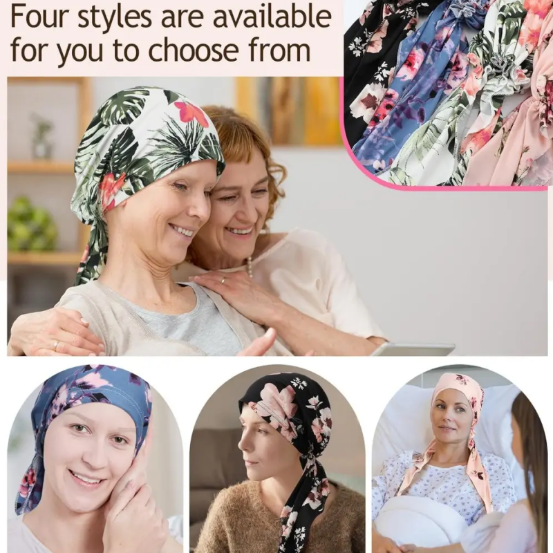 👒 50% OFF! ✨ Women's Floral Print Pre-Tied Head Scarf Turban – Soft, Elastic, Versatile 🌸