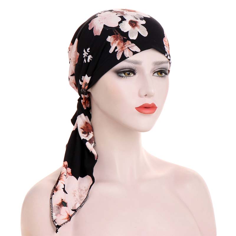 👒 50% OFF! ✨ Women's Floral Print Pre-Tied Head Scarf Turban – Soft, Elastic, Versatile 🌸