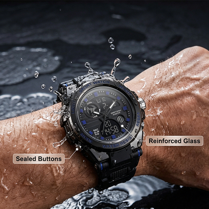⌚ LIMITED-TIME 50% OFF! ✨ Men's Waterproof Sports Watch – Dual Display, 3ATM, Shock-Resistant 🏃‍♂️