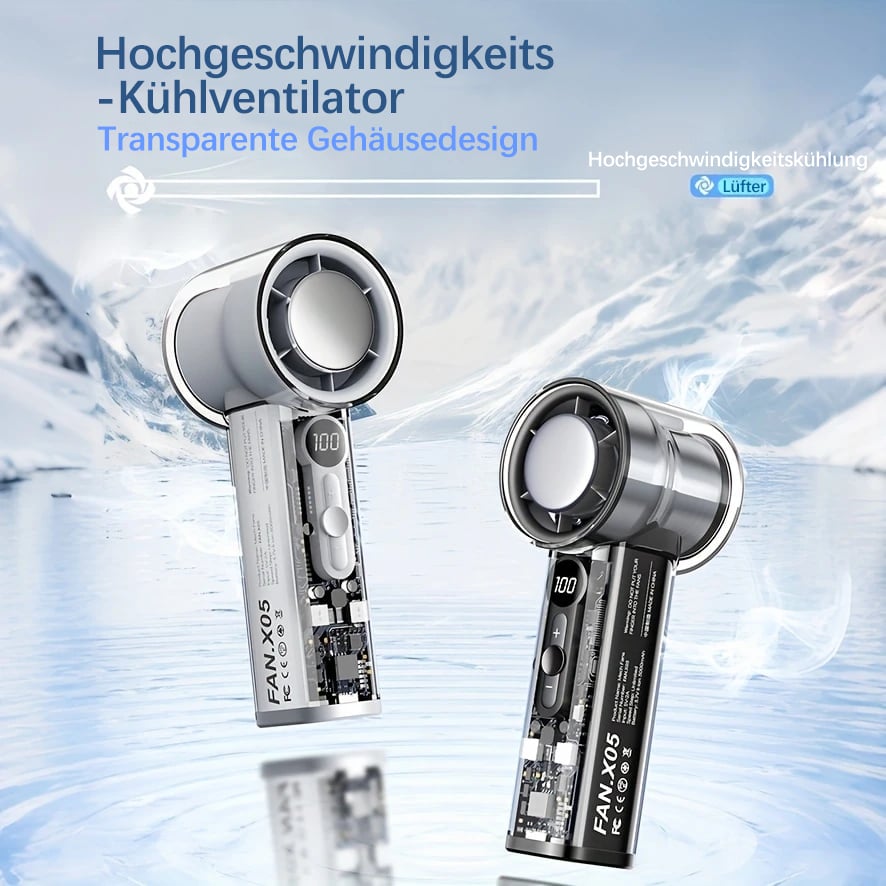 ❄️  Bladeless Portable Refrigeration Fan, 100+ Speed Adjustable Personal Mini Cooling Fan with Digital Display ⚡