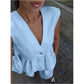 👚 50% OFF NOW! 👖 Solid Color V-Neck Sleeveless Top & Wide Leg Pants Two-Piece Set – Flowy, breathable & perfect for summer vacations or office chic 🌸