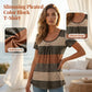 Women's Plus Size Pleated Color Block T-Shirt