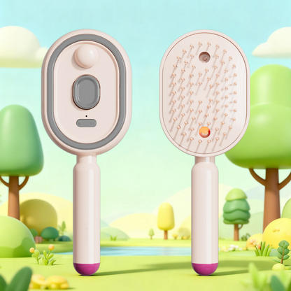 💖ProGlide™🇬🇧 Scalp Massager Comb 💆‍♀️ – Self-Cleaning 🧼, Tangle-Free ✂️ & Frizz-Control Hair Brush with Soothing Mist Spray 💨✨ | Perfect for Dry, Brittle Hair 💧🌟