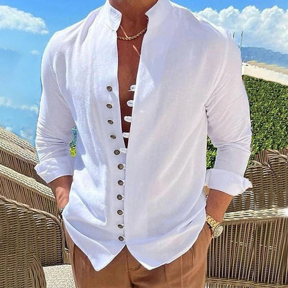 👕 50% OFF NOW! 🌊 Men's Linen Button Up Summer Beach Shirt-Breathable & lightweight☀️