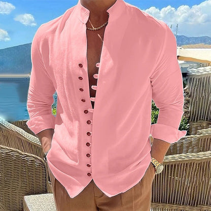 👕 50% OFF NOW! 🌊 Men's Linen Button Up Summer Beach Shirt-Breathable & lightweight☀️