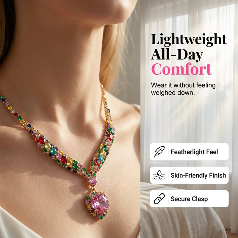 💎 50% OFF! ✨ Sparkling Heart Jewelry Set – Necklace & Earrings, Elegant, Lightweight 💖