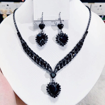 💎 50% OFF! ✨ Sparkling Heart Jewelry Set – Necklace & Earrings, Elegant, Lightweight 💖