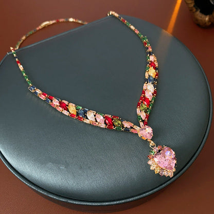 💎 50% OFF! ✨ Sparkling Heart Jewelry Set – Necklace & Earrings, Elegant, Lightweight 💖
