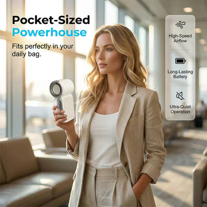 🌬️ Buy 1 Get 1 Free⭐Turbo Handheld Fan – LED Display, 6 Speeds, 3000mAh 🔋