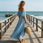 ⏰ 50% OFF✨Women's One-Shoulder Puff Sleeve Maxi Dress