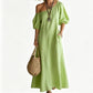 ⏰ 50% OFF✨Women's One-Shoulder Puff Sleeve Maxi Dress