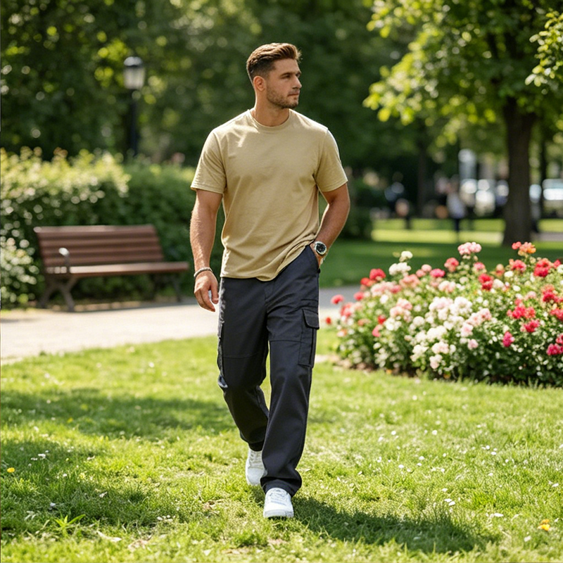 🎉👖 50% OFF Cargo Pants for Men – Relaxed Fit + Straight Leg | Comfortable & Durable ✅