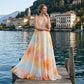 🎨 50% OFF! ✨ Watercolor Halter Maxi Dress – Backless, A-Line, Dreamy 🌟