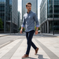 🎁2026 New Arrivals 50% OFF💥Men's Modern Fit Windowpane Shirt – Tailored cut, breathable cotton & classic check – perfect for office, smart casual or summer events ✨