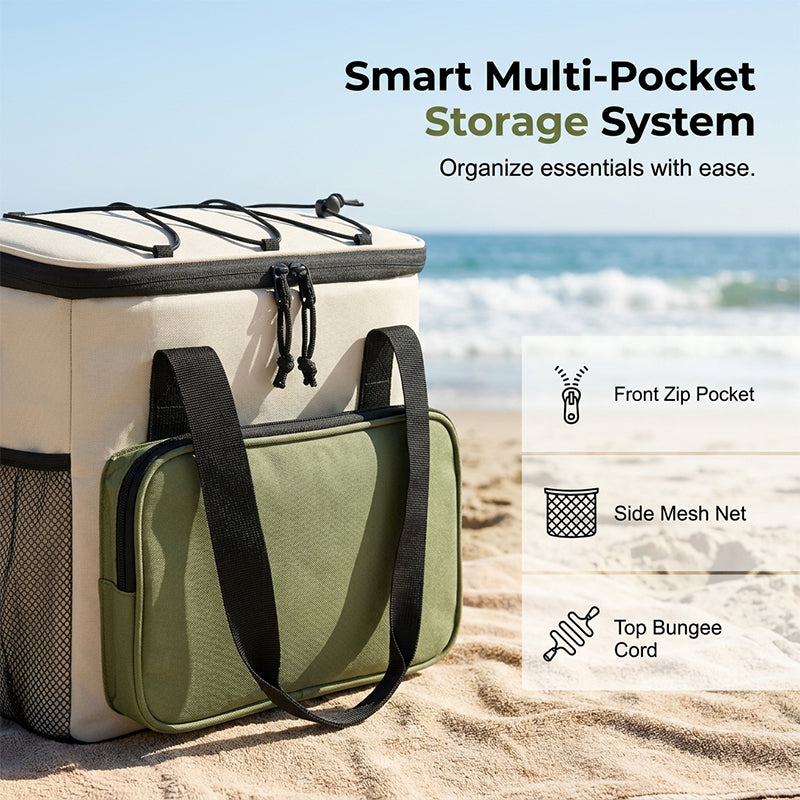 🧺2026 Summer Picnic New Arrival 50% OFF! ☀️ Large Capacity Insulated Cooler Bag for Picnics & Outdoors，Insulated & Water-Resistant, Easy To Clean.