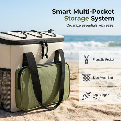 🧺2026 Summer Picnic New Arrival 50% OFF! ☀️ Large Capacity Insulated Cooler Bag for Picnics & Outdoors，Insulated & Water-Resistant, Easy To Clean.