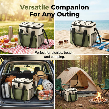 🧺2026 Summer Picnic New Arrival 50% OFF! ☀️ Large Capacity Insulated Cooler Bag for Picnics & Outdoors，Insulated & Water-Resistant, Easy To Clean.