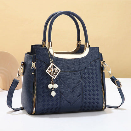 🔥50% off👜Women's V-Stitched Satchel – Gold Hardware, Multi-Compartment, Top-Handle 🌸