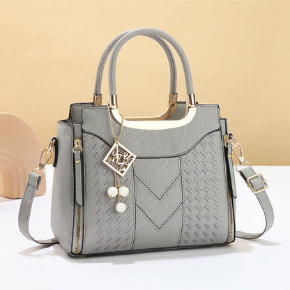 🔥50% off👜Women's V-Stitched Satchel – Gold Hardware, Multi-Compartment, Top-Handle 🌸
