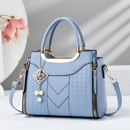 🔥50% off👜Women's V-Stitched Satchel – Gold Hardware, Multi-Compartment, Top-Handle 🌸