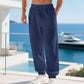 👖 🌾 Men's linen-blend leisure trousers with drawstring – Comfortable, lightweight & perfect for summer and everyday wear ✨