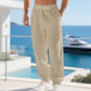 👖 🌾 Men's linen-blend leisure trousers with drawstring – Comfortable, lightweight & perfect for summer and everyday wear ✨