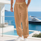 👖 🌾 Men's linen-blend leisure trousers with drawstring – Comfortable, lightweight & perfect for summer and everyday wear ✨