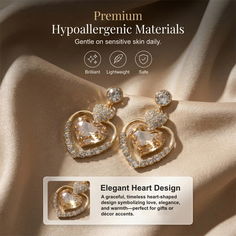 🎉BUY 1 GET 1 FREE🎁Women's Sparkling Double Heart Drop Earrings