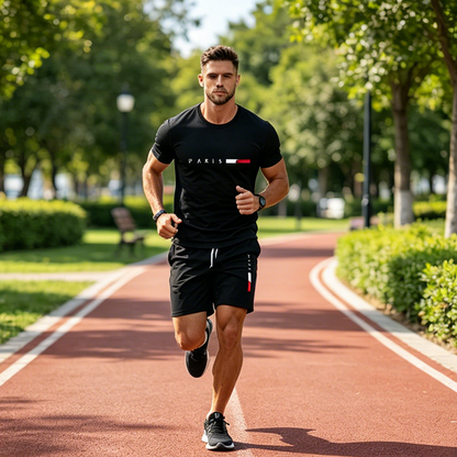 👕 50% OFF NOW! ⏰ Men's Printed 2-Piece Set – Soft & breathable – Relaxed fit, perfect for summer lounging or casual days – matching top & shorts 🩳