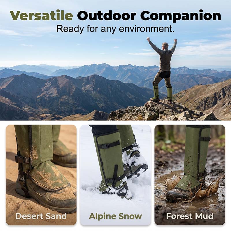 🥳2026 HOT SALE🥳💞50K+ SOLD!🏔️❄️ 50% OFF! Waterproof Gaiters for Hiking – Desert to alpine, all‑weather protection. Non‑slip fit, durable fabric. Step anywhere! 🌍✨
