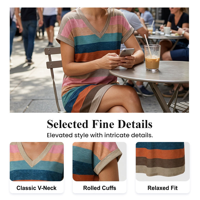 🎁50% OFF💥Women's Summer Casual V-Neck T-Shirt Dress🌸