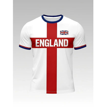 👕 50% OFF! England Football Tee – Red Cross & Flag Graphic, Athletic Fit, Breathable for World Cup 2026 🏆⚽