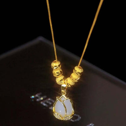 🌷 50% OFF! ✨ Elegant Tulip Pendant Necklace – Durable, Sparkling, Adjustable Chain 💎