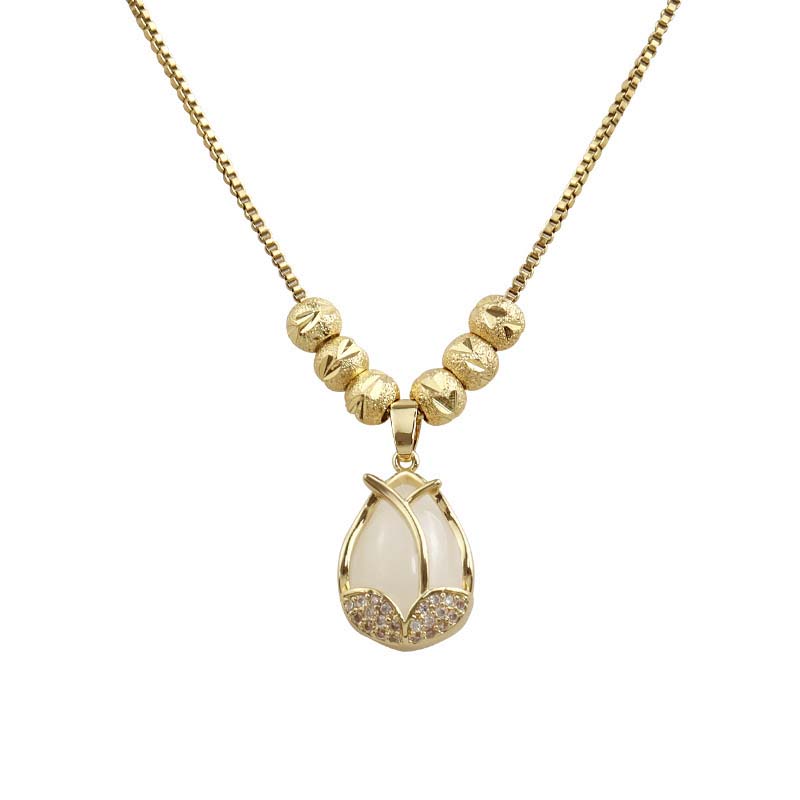🌷 50% OFF! ✨ Elegant Tulip Pendant Necklace – Durable, Sparkling, Adjustable Chain 💎