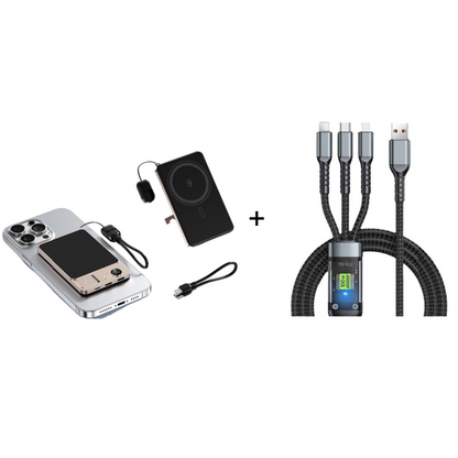 🔋  50% OFF! ✨ 3-in-1 Magnetic Portable Charger – Wireless, Built-in Stand, Slim 🍃