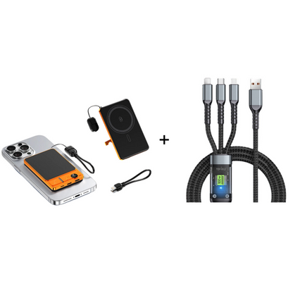 🔋  50% OFF! ✨ 3-in-1 Magnetic Portable Charger – Wireless, Built-in Stand, Slim 🍃