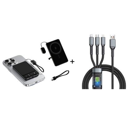 🔋  50% OFF! ✨ 3-in-1 Magnetic Portable Charger – Wireless, Built-in Stand, Slim 🍃
