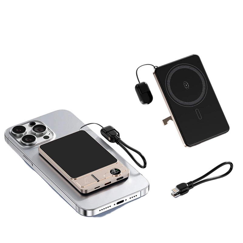 🔋  50% OFF! ✨ 3-in-1 Magnetic Portable Charger – Wireless, Built-in Stand, Slim 🍃
