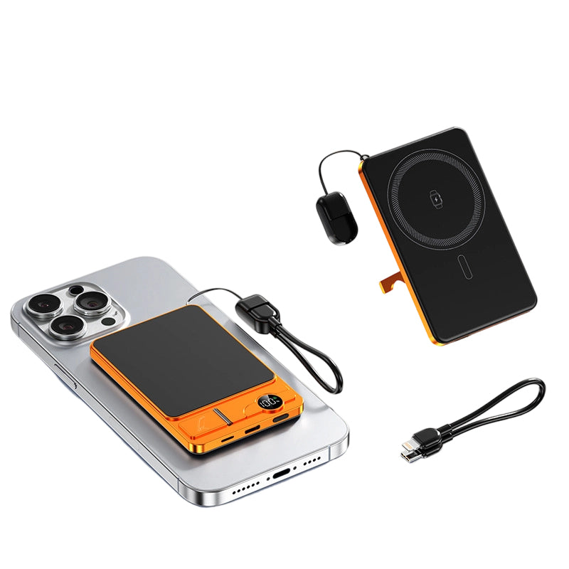 🔋  50% OFF! ✨ 3-in-1 Magnetic Portable Charger – Wireless, Built-in Stand, Slim 🍃