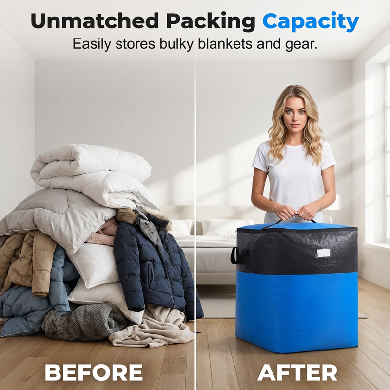 ⏰💰 50% OFF –Collapsible Storage and Moving Bag – Heavy-duty handles & zippered closure – Folds flat, perfect for moving, travel or closet organization – reusable & easy to clean 📦🧳
