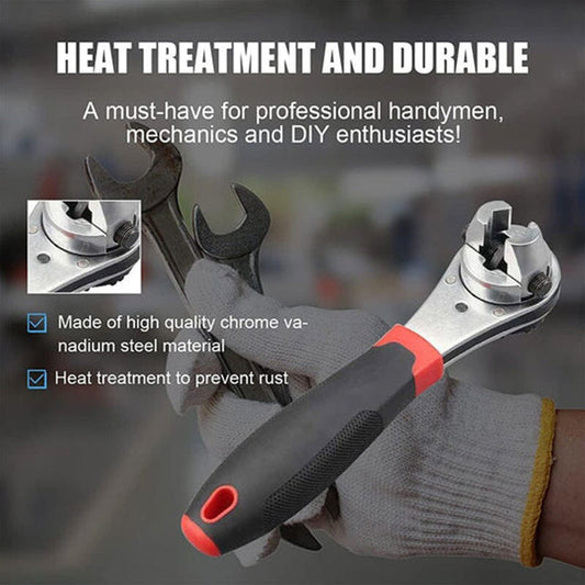 ⚡50% OFF🔧 Universal Adjustable Ratchet Wrench – 6-22mm Quick-Adjust, One Tool Does It All! | No More Fumbling for the Right Size