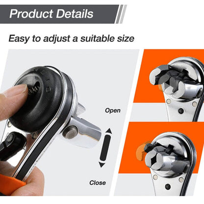 ⚡50% OFF🔧 Universal Adjustable Ratchet Wrench – 6-22mm Quick-Adjust, One Tool Does It All! | No More Fumbling for the Right Size