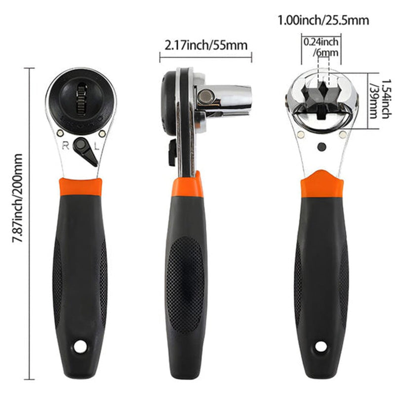 ⚡50% OFF🔧 Universal Adjustable Ratchet Wrench – 6-22mm Quick-Adjust, One Tool Does It All! | No More Fumbling for the Right Size