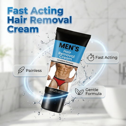 🔥 Buy 1 get 1🧔💨 Men's Gentle Hair Removal Cream – No Razor, No Pain, No Irritation | Smooth in 5 Mins ⏱️✨